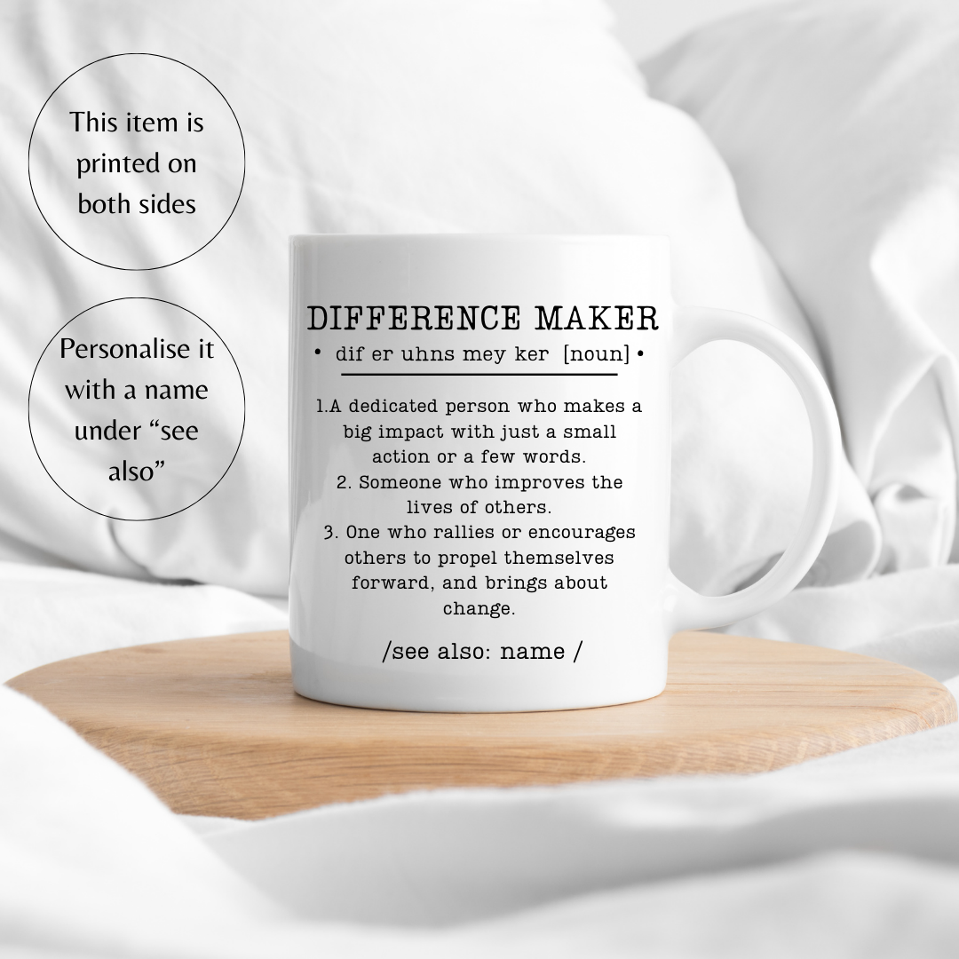 Difference maker definition mug