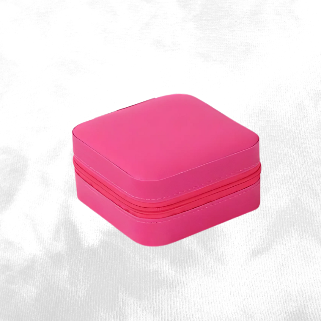 Personalised compact jewellery box with custom name – gift for her.