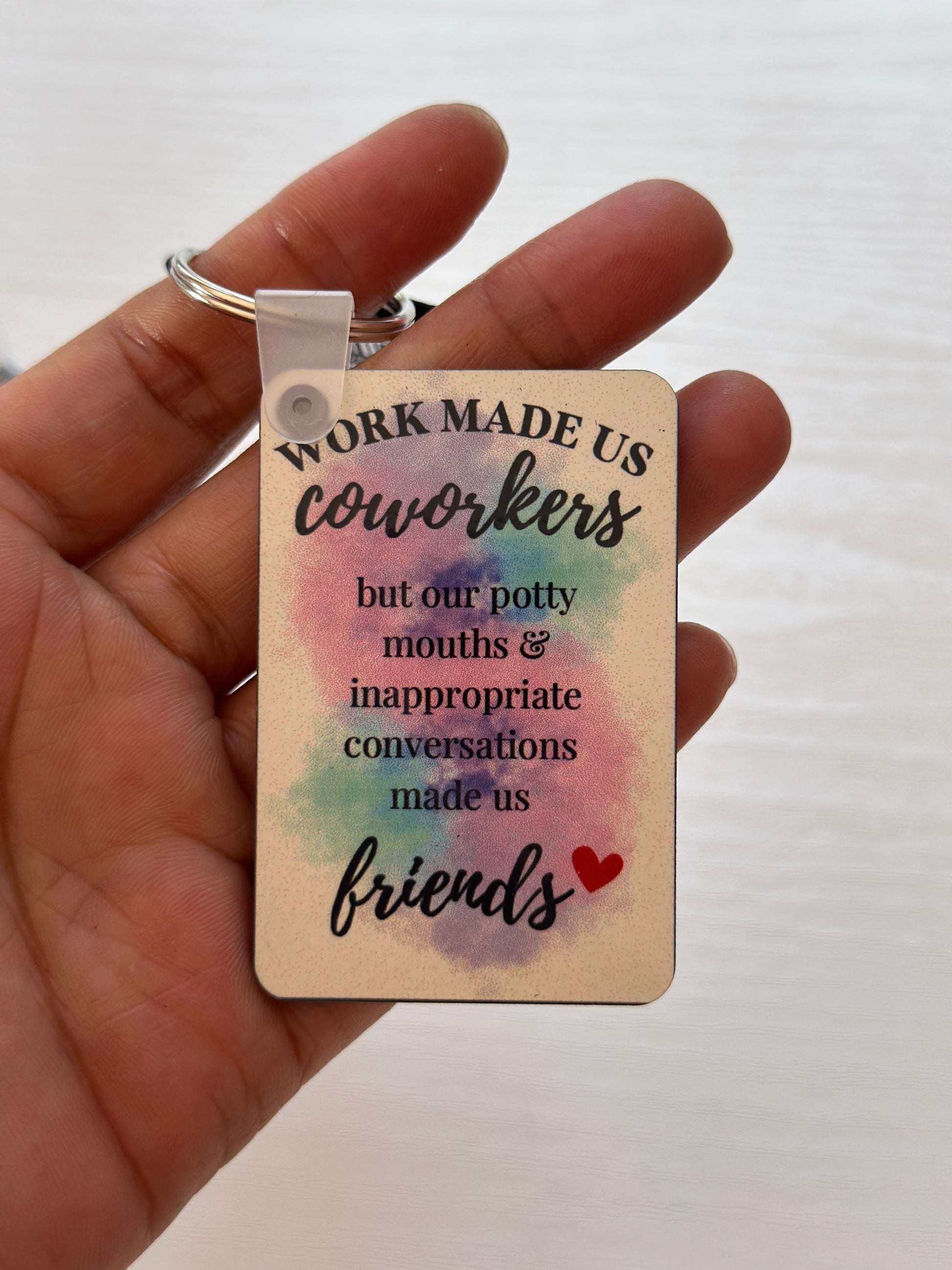 Funny novelty keychain with quote – South African handmade gift coworkers