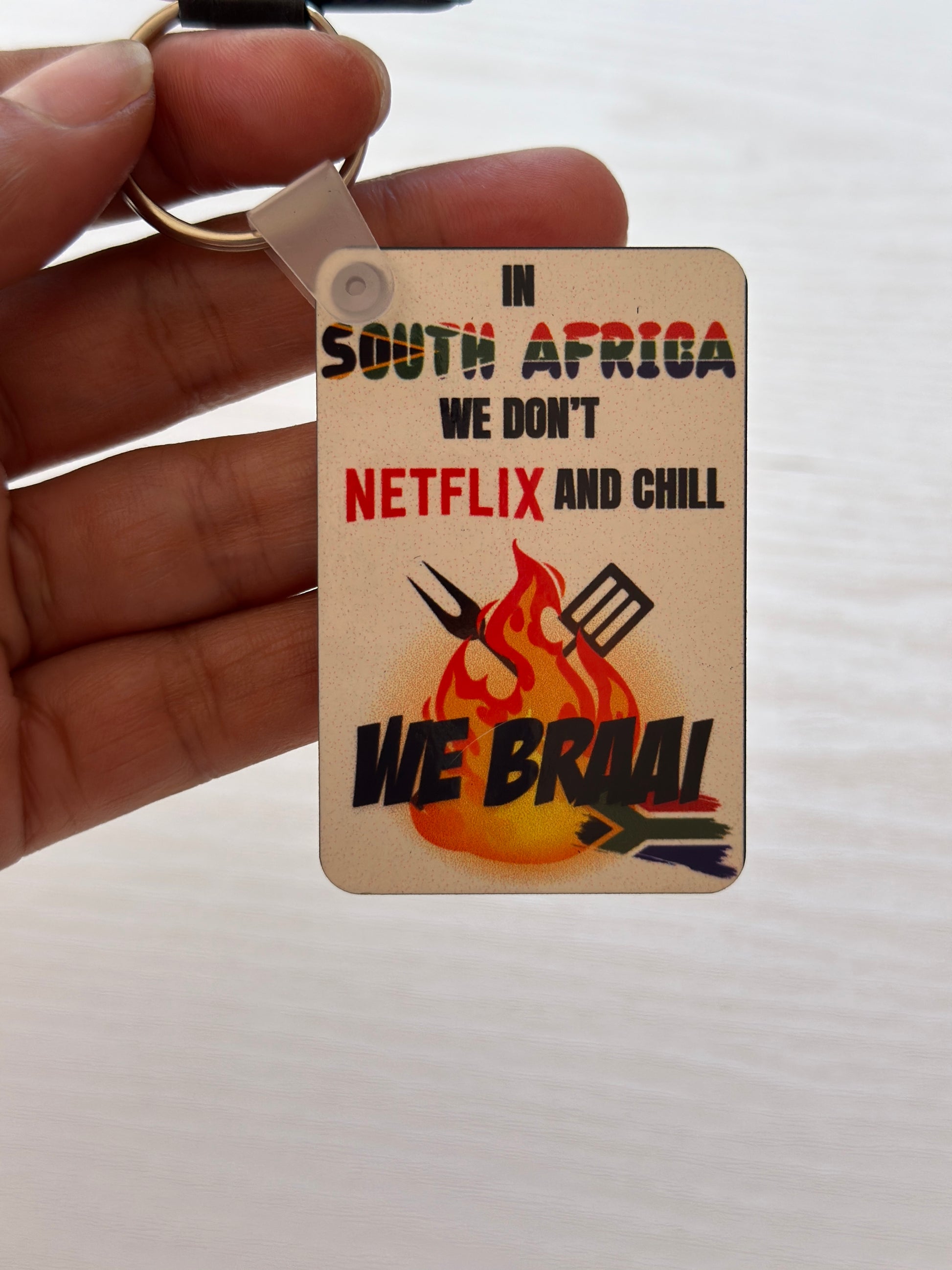 Funny novelty keychain with quote – South African handmade gift we break