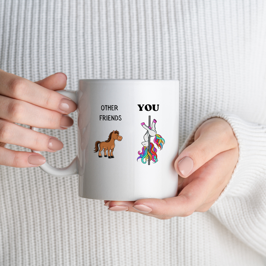 Funny unicorn manager mug with text – personalised novelty office gift.