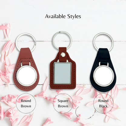 PU leather keychains in various colours