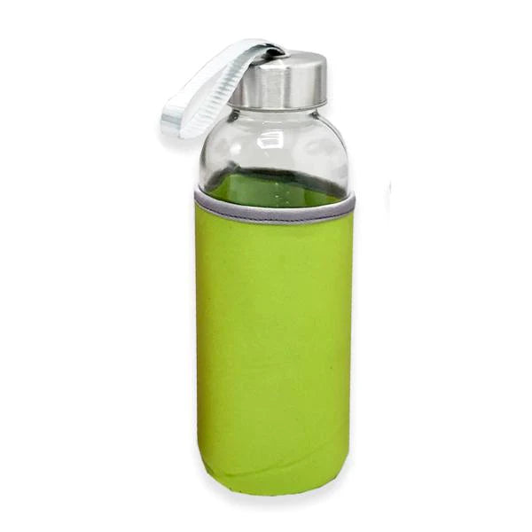 water bottle in lime green